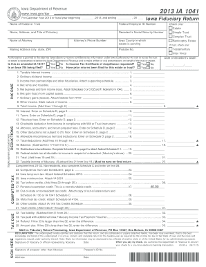 Iowa Fiduciary Income Tax Return Form 1041