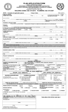 Kentucky Building Plan Application Form