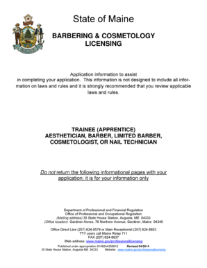 Maine Trainee License Application
