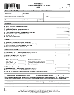 Mississippi EZ Individual Income Tax Return