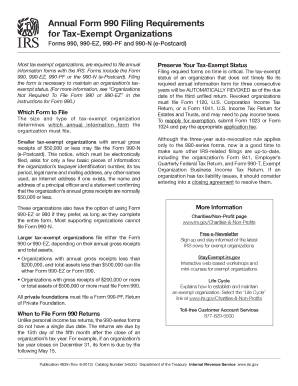 IRS Form 990 Filing Requirements