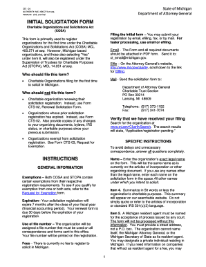 Michigan Initial Solicitation Form
