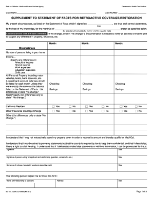 California Medi-Cal Retroactive Coverage Form