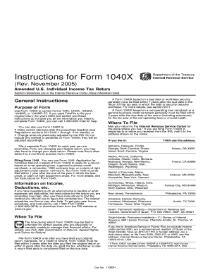 Instructions for Form 1040X