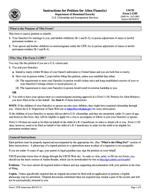 USCIS Form I-129F Petition for Alien Fiancé(e)