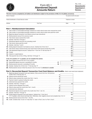 Massachusetts Abandoned Deposit Form