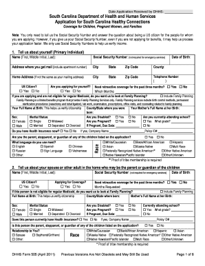 South Carolina Healthy Connections Application