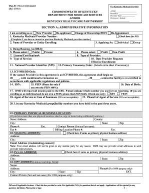 Kentucky Medicaid Non-Credentialed Provider Application