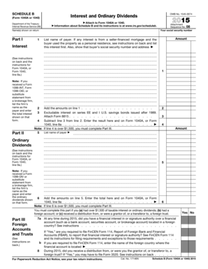 Schedule B Form 1040A or 1040
