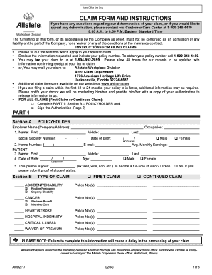 Allstate Workplace Division Claim Form