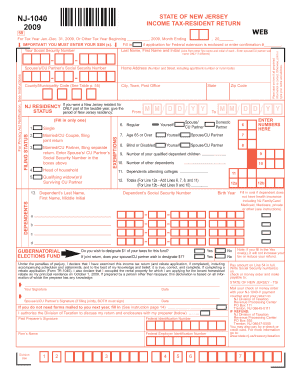 New Jersey Income Tax Resident Return