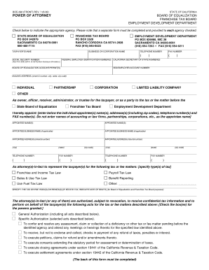 California Power of Attorney for Tax Matters