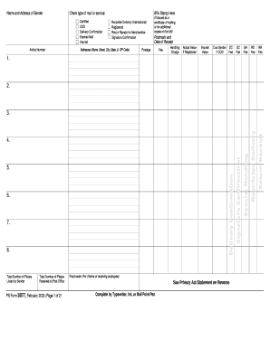 USPS Certified Mail Form 3877
