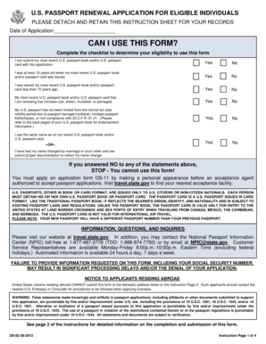 US Passport Renewal Application
