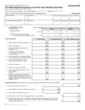 Michigan Nonresident and Part-Year Resident Schedule