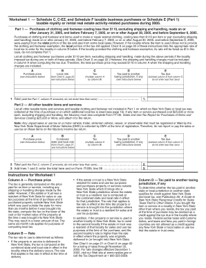 New York State Sales and Use Tax Worksheet