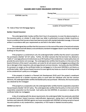 Hazard and Flood Insurance Certificate