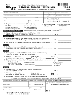 North Dakota Individual Income Tax Return 2014