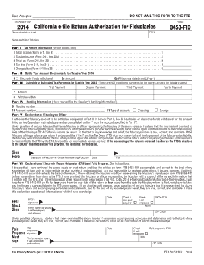 California e-file Return Authorization for Fiduciaries