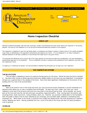 Home Inspection Checklist
