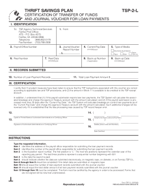 TSP-2-L Certification of Transfer of Funds