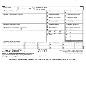 Form W-2 Wage and Tax Statement