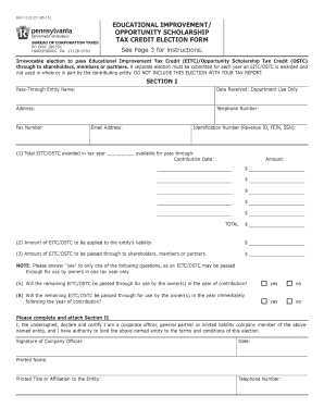Pennsylvania EITC/OSTC Pass-Through Election Form
