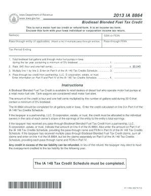 Iowa Biodiesel Blended Fuel Tax Credit Form