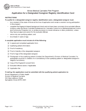 Illinois Medical Cannabis Designated Caregiver Application