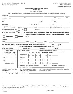 Fair Hearing Request Form