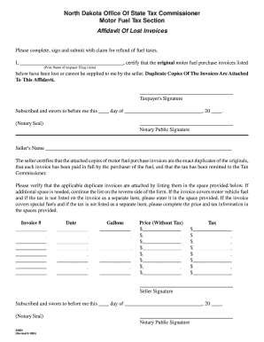 invoice lost form Invoices Online Lost Fillable  Affidavit Fax nd Of nd