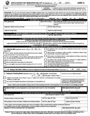 Indiana Absentee Ballot Application
