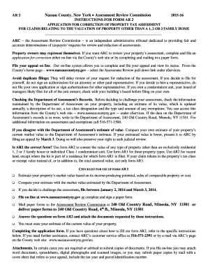Application for Correction of Property Tax Assessment