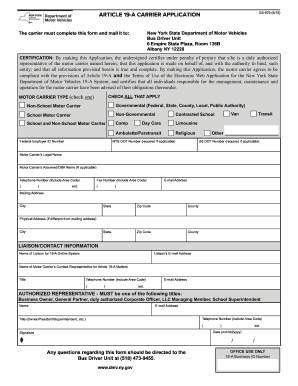 New York State Motor Carrier Application