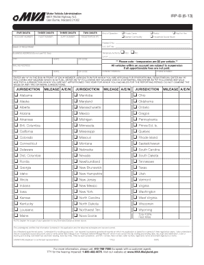 Maryland IRP-B Proportional Registration Form