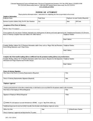 Colorado Power of Attorney for Unemployment Insurance