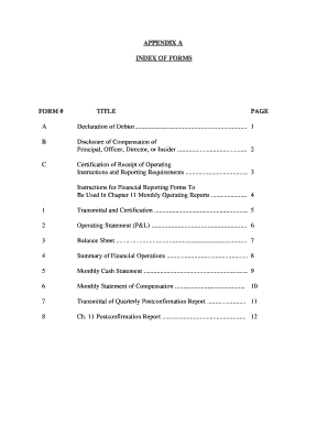 Chapter 11 Financial Reporting Forms