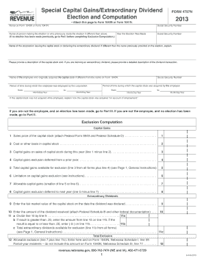 Nebraska Special Capital Gains/Extraordinary Dividend Form 4797N