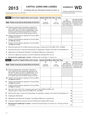 Wisconsin Capital Gains and Losses Schedule WD