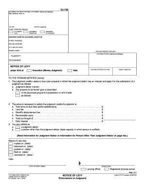 California Notice of Levy