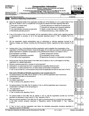 Schedule J Compensation Information Form 990
