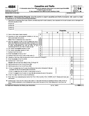 IRS Form 4684 Casualty and Theft