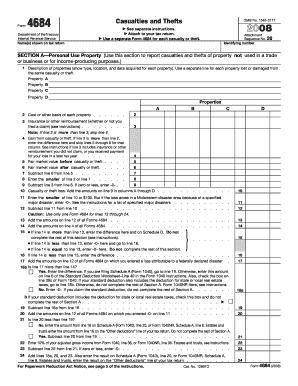 IRS Form 4684 Casualty and Theft