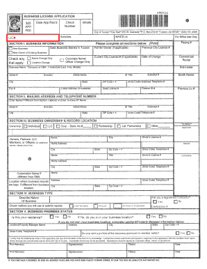 City of Tucson Business License Application