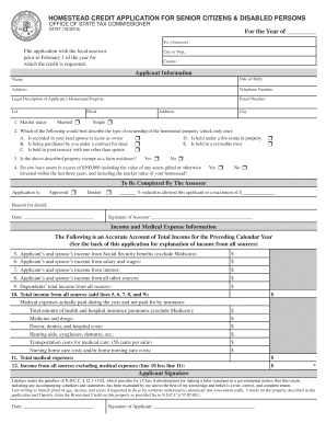North Dakota Homestead Credit Application