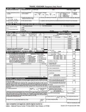 USDA Travel Voucher Form AD-616