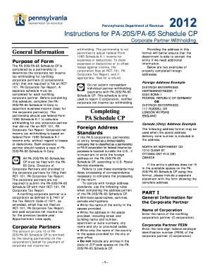 PA-20S/PA-65 Schedule CP