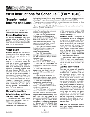 2013 Instructions for Schedule E (Form 1040)
