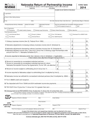 Nebraska Partnership Income Tax Form 1065N