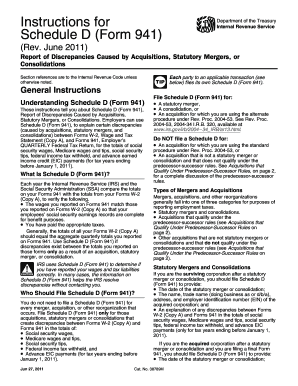 Schedule D Form 941 Instructions